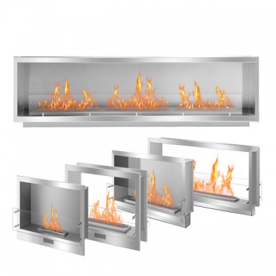 60 inch intelligent smart single side openning ethanol fuel indoor fireplace frame